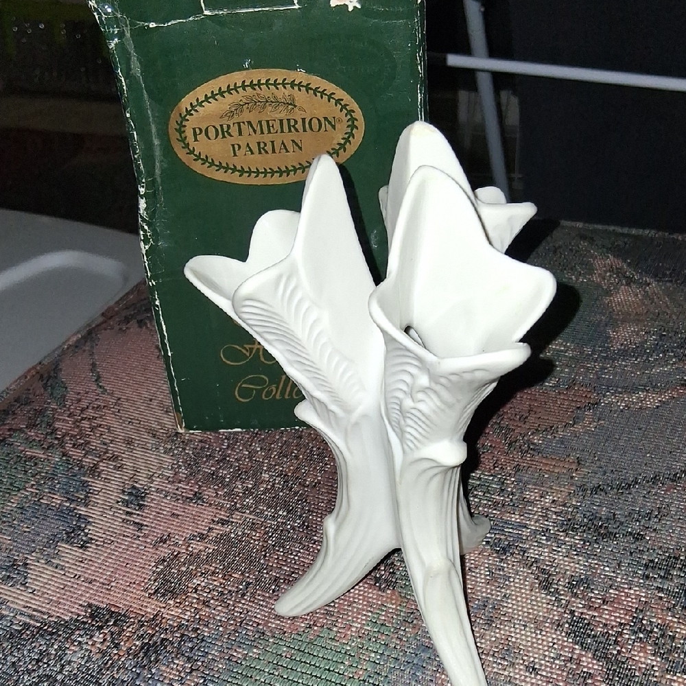 Portmeirion Parian Cream Floral Vase
